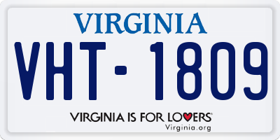 VA license plate VHT1809