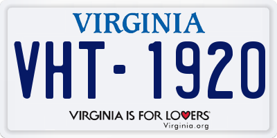 VA license plate VHT1920