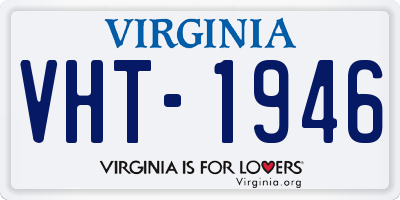 VA license plate VHT1946