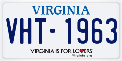 VA license plate VHT1963