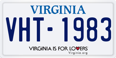 VA license plate VHT1983