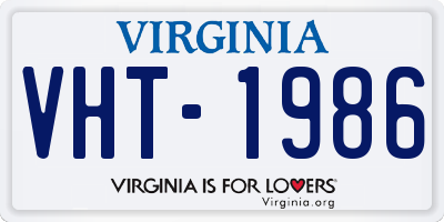 VA license plate VHT1986