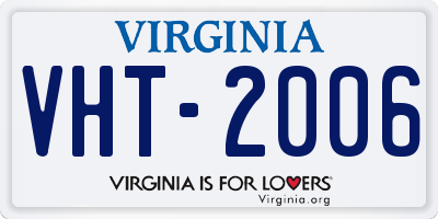 VA license plate VHT2006