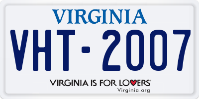 VA license plate VHT2007