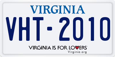 VA license plate VHT2010