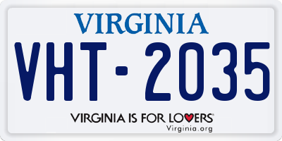 VA license plate VHT2035