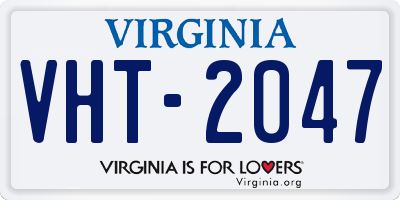 VA license plate VHT2047