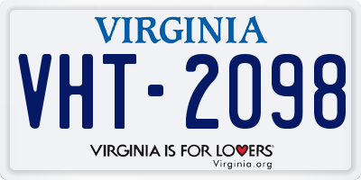 VA license plate VHT2098