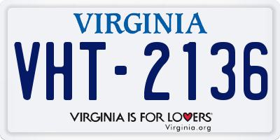 VA license plate VHT2136