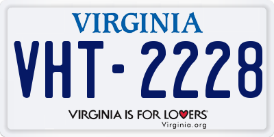VA license plate VHT2228