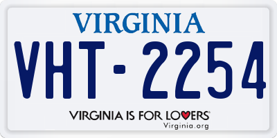 VA license plate VHT2254