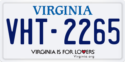 VA license plate VHT2265