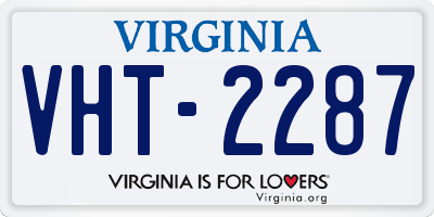 VA license plate VHT2287