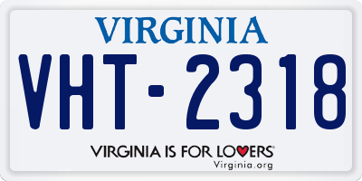 VA license plate VHT2318