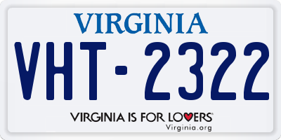 VA license plate VHT2322