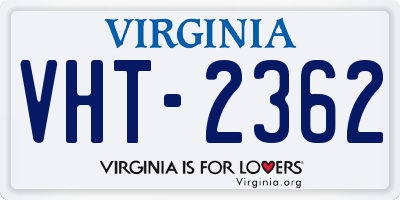VA license plate VHT2362