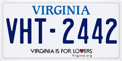 VA license plate VHT2442