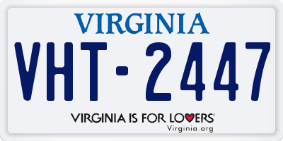 VA license plate VHT2447