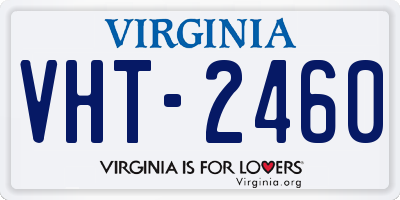 VA license plate VHT2460
