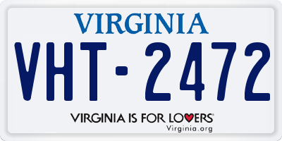 VA license plate VHT2472