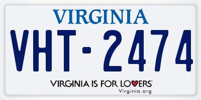 VA license plate VHT2474