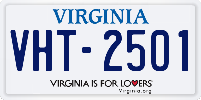 VA license plate VHT2501