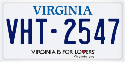 VA license plate VHT2547