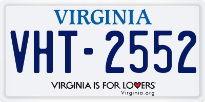 VA license plate VHT2552