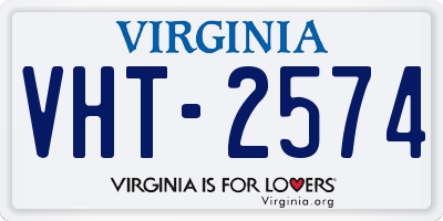 VA license plate VHT2574