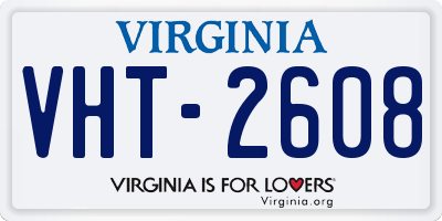 VA license plate VHT2608