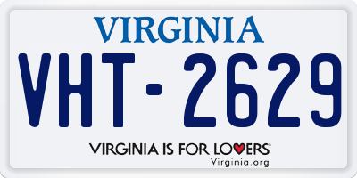 VA license plate VHT2629
