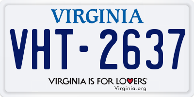 VA license plate VHT2637