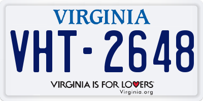 VA license plate VHT2648