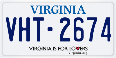 VA license plate VHT2674
