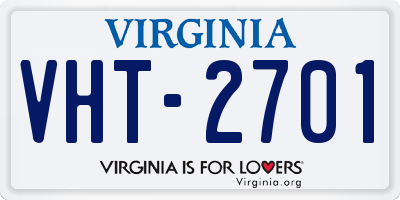 VA license plate VHT2701