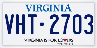 VA license plate VHT2703