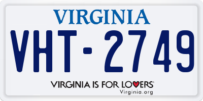 VA license plate VHT2749