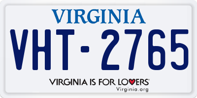 VA license plate VHT2765