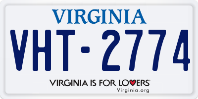 VA license plate VHT2774