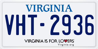 VA license plate VHT2936