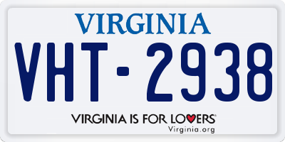 VA license plate VHT2938