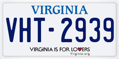VA license plate VHT2939