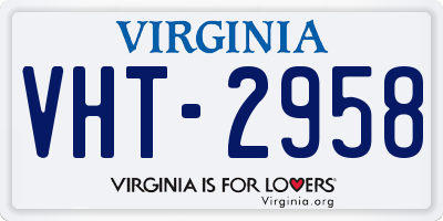 VA license plate VHT2958