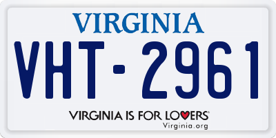 VA license plate VHT2961