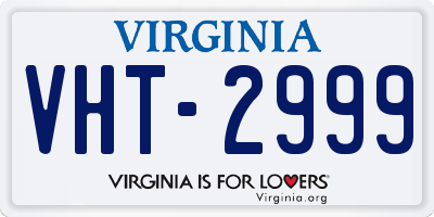 VA license plate VHT2999