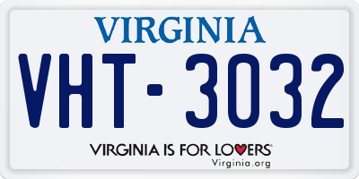VA license plate VHT3032