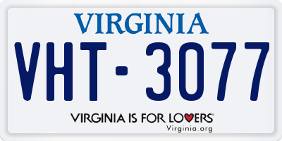 VA license plate VHT3077
