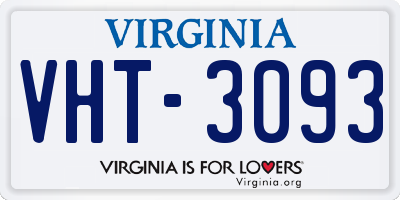 VA license plate VHT3093