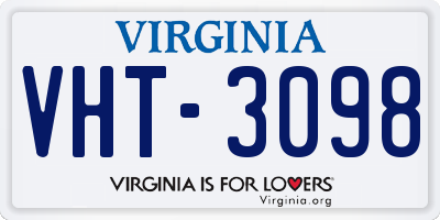 VA license plate VHT3098