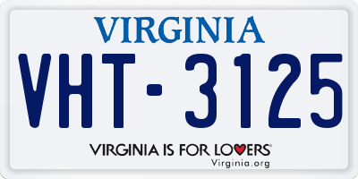 VA license plate VHT3125